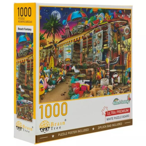 Jigsaw Puzzle 1,000 Pieces Beach Fantasy 27.6" x 19.8" Ultra Premium White Board - Picture 2 of 8